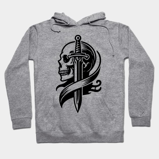 skull with sword Hoodie by lkn